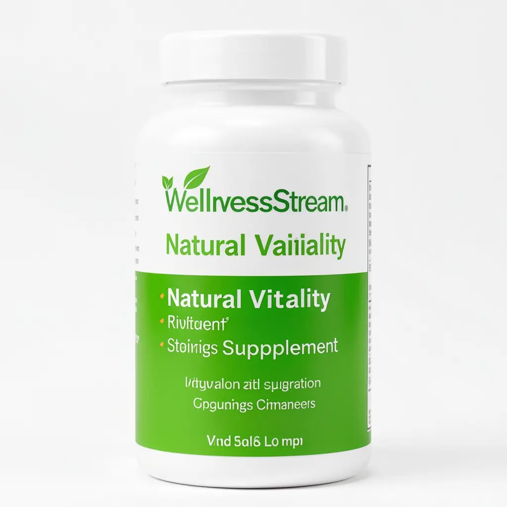 WellnessStream natural vitality supplement bottle with green label